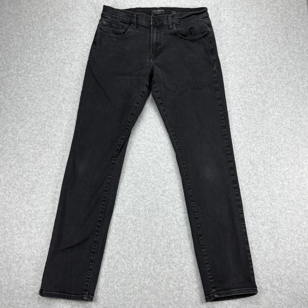 Lucky Brand 412 Jeans Mens 32x34 Black Denim Dark Wash Stretch Athletic Slim Fit